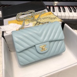 Replica Classic Flap Bag A1116 Light Blue