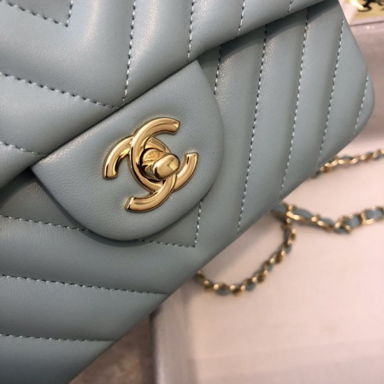 Replica Classic Flap Bag A1116 Light Blue