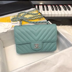 Replica Classic Flap Bag Grain leather A1116 Blue