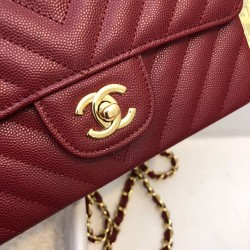 Replica Classic Flap Bag Grain leather A1116 Red