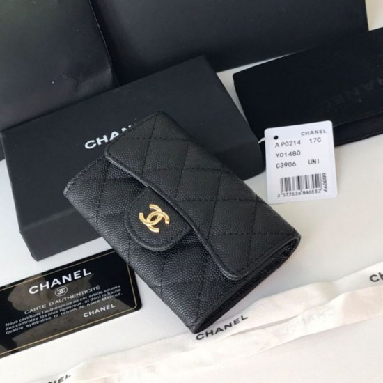 Fake Classic Flap Coin Purse A31504 Black Replica