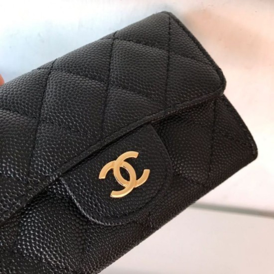 Fake Classic Flap Coin Purse A31504 Black Replica