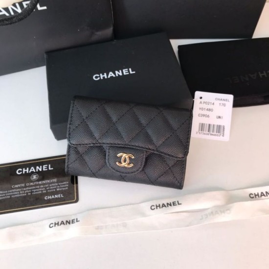 Fake Classic Flap Coin Purse A31504 Black Replica