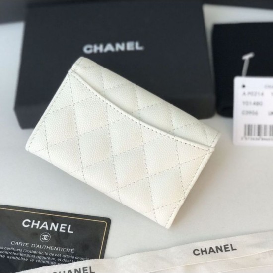 Fake Classic Flap Coin Purse A31504 White Replica
