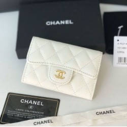 Fake Classic Flap Coin Purse A31504 White Replica