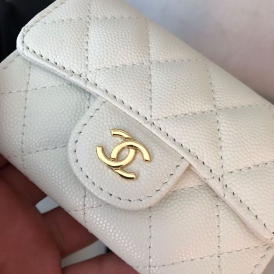 Fake Classic Flap Coin Purse A31504 White Replica
