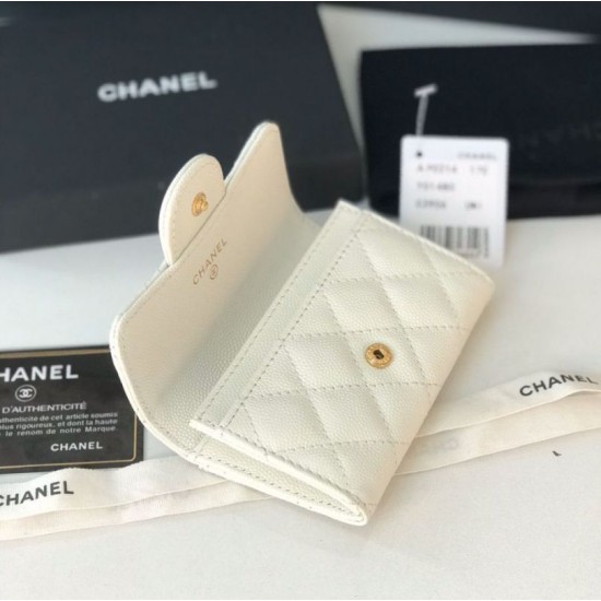 Fake Classic Flap Coin Purse A31504 White Replica