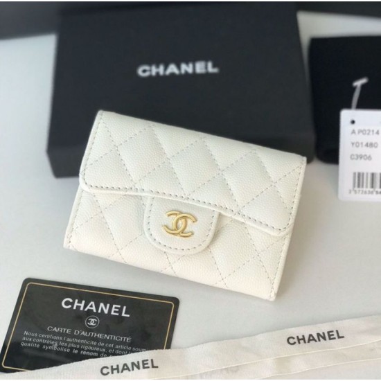 Fake Classic Flap Coin Purse A31504 White Replica