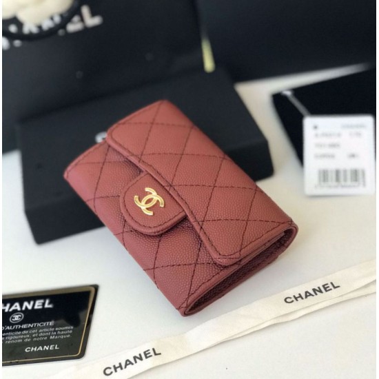 Fake Classic Flap Coin Purse A31504 Claret Replica