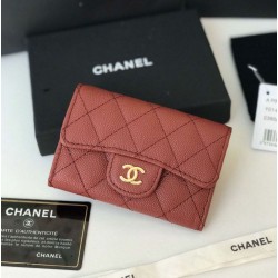Fake Classic Flap Coin Purse A31504 Claret Replica