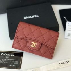 Fake Classic Flap Coin Purse A31504 Claret Replica