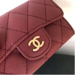 Fake Classic Flap Coin Purse A31504 Claret Replica