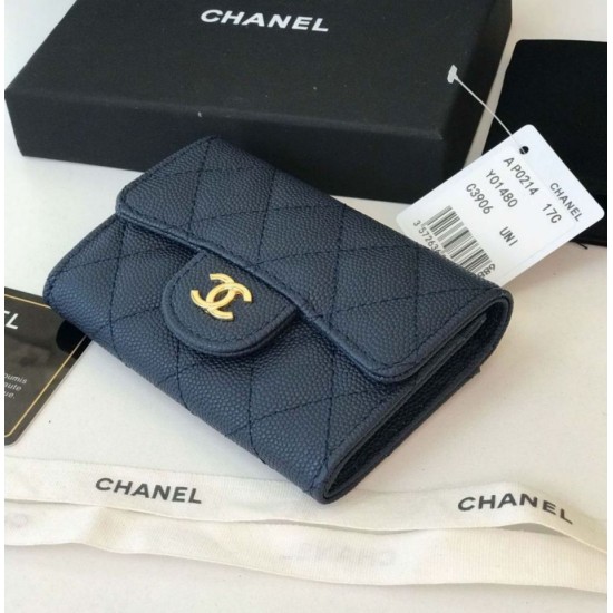 Replica Classic Flap Coin Purse A31504 Dark Blue