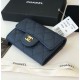 Replica Classic Flap Coin Purse A31504 Dark Blue