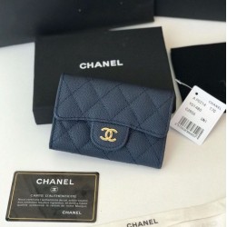 Replica Classic Flap Coin Purse A31504 Dark Blue