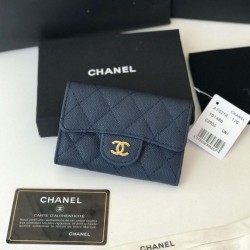 Replica Classic Flap Coin Purse A31504 Dark Blue