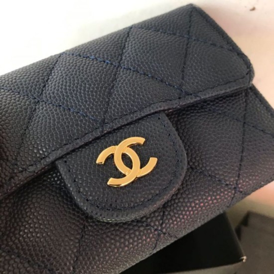 Replica Classic Flap Coin Purse A31504 Dark Blue