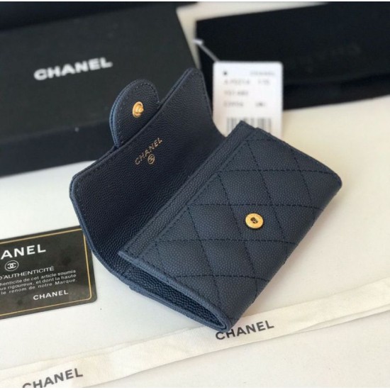 Replica Classic Flap Coin Purse A31504 Dark Blue