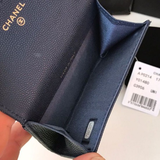 Replica Classic Flap Coin Purse A31504 Dark Blue