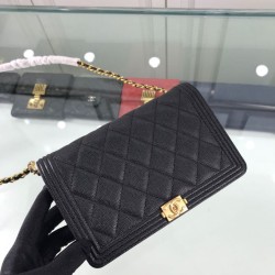 Fake Classic Grained Woc Bag A33814 Black Replica