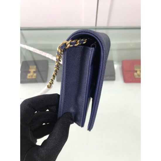 Fake Classic Grained Woc Bag A33814 Dark Blue Replica Fake Classic Grained Woc Bag A33814 Dark Blue Replica