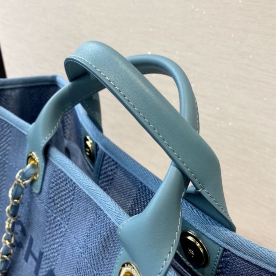 Fake Deauville Mixed Fibers With Pearl Shopping Bag A66941 Blue Replica Replica Deauville Mixed Fibers With Pearl Shopping Bag A66941 Blue
