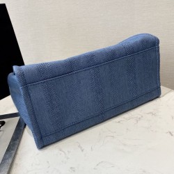 Replica Deauville Mixed Fibers With Pearl Shopping Bag A66941 Blue