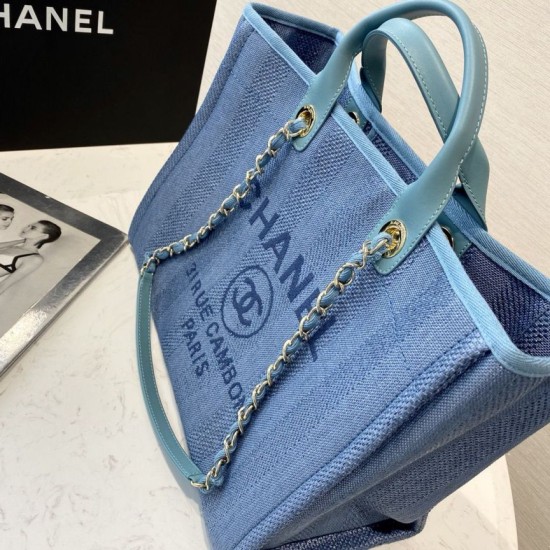 Fake Deauville Mixed Fibers With Pearl Shopping Bag A66941 Blue Replica Replica Deauville Mixed Fibers With Pearl Shopping Bag A66941 Blue