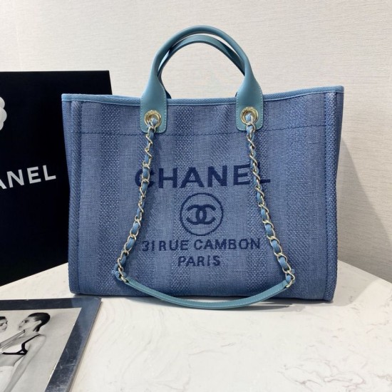 Fake Deauville Mixed Fibers With Pearl Shopping Bag A66941 Blue Replica Replica Deauville Mixed Fibers With Pearl Shopping Bag A66941 Blue