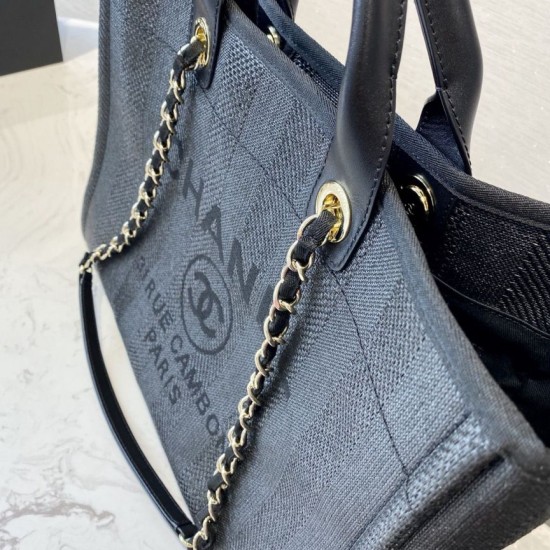 Fake Deauville Mixed Fibers With Pearl Shopping Bag A66941 Black Replica Fake Deauville Mixed Fibers With Pearl Shopping Bag A66941 Black Replica