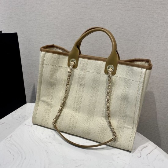 Replica Deauville Mixed Fibers With Pearl Shopping Bag A66941 Brown Replica Deauville Mixed Fibers With Pearl Shopping Bag A66941 Brown
