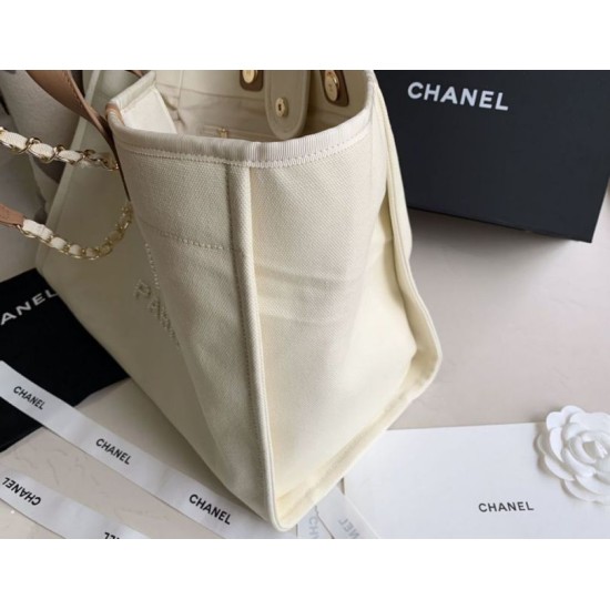 Fake Pearl Logo Deauville Shopping Tote Bag A66941 Beige Replica Fake Pearl Logo Deauville Shopping Tote Bag A66941 Beige Replica