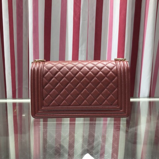 Replica Boy Classic Chevron Flap Grained Bag A67086 Claret