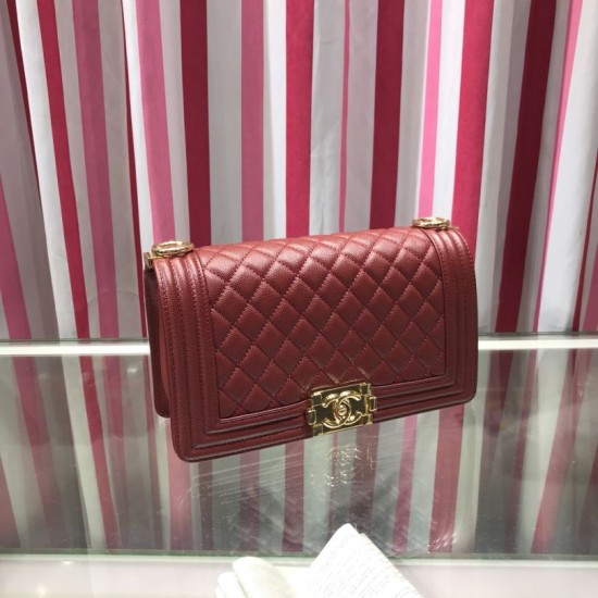 Replica Boy Classic Chevron Flap Grained Bag A67086 Claret