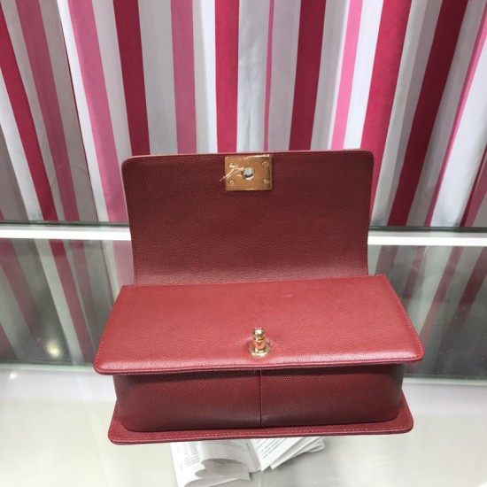 Replica Boy Classic Chevron Flap Grained Bag A67086 Claret
