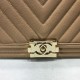 Replica Boy Classic Chevron Flap Grained Bag A67086 Apricot