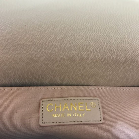 Replica Boy Classic Chevron Flap Grained Bag A67086 Apricot