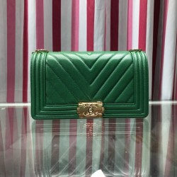 Replica Boy Classic Chevron Flap Grained Bag A67086 Green