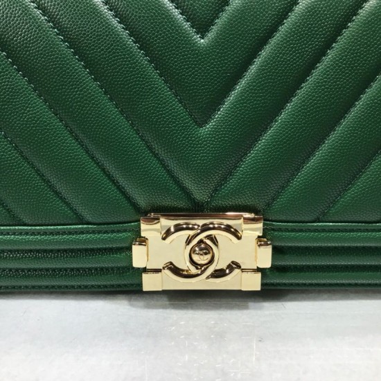 Replica Boy Classic Chevron Flap Grained Bag A67086 Green