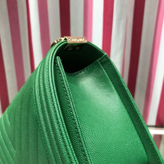 Replica Boy Classic Chevron Flap Grained Bag A67086 Green