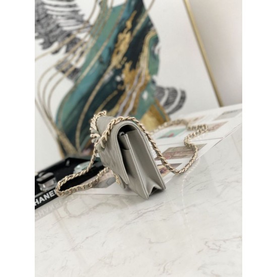 Fake Flap Chain Wallet A81171 Gray Replica
