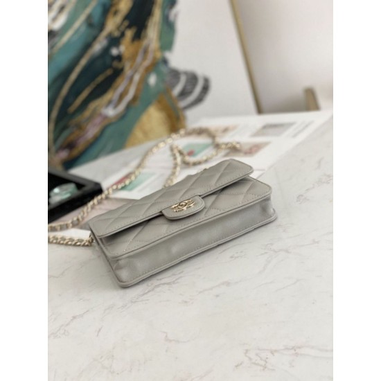 Fake Flap Chain Wallet A81171 Gray Replica