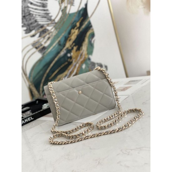 Fake Flap Chain Wallet A81171 Gray Replica