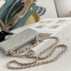 Fake Flap Chain Wallet A81171 Gray Replica