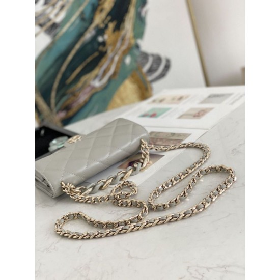 Fake Flap Chain Wallet A81171 Gray Replica