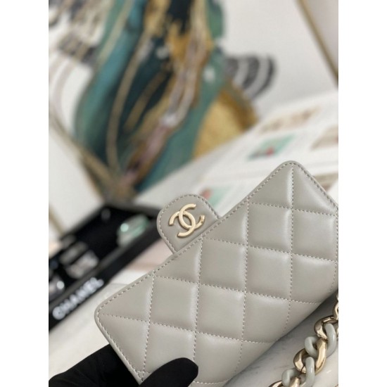 Fake Flap Chain Wallet A81171 Gray Replica