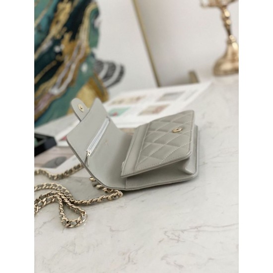 Fake Flap Chain Wallet A81171 Gray Replica