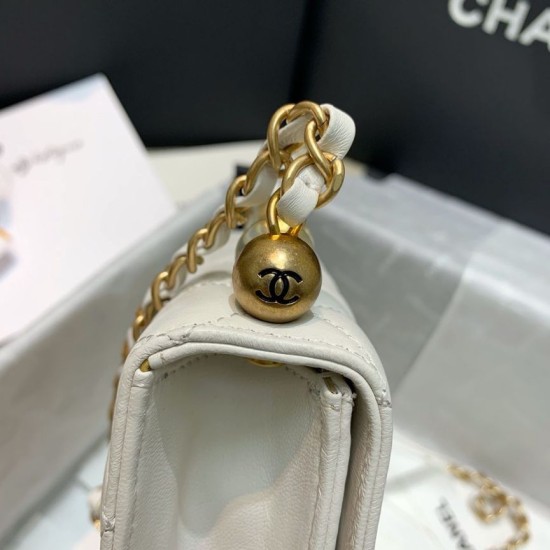Replica Logo Pearl Handle Bag AS0584 White Replica Logo Pearl Handle Bag AS0584 White