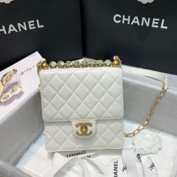 Replica Logo Pearl Handle Bag AS0584 White