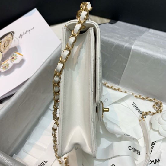 Replica Logo Pearl Handle Bag AS0584 White Replica Logo Pearl Handle Bag AS0584 White